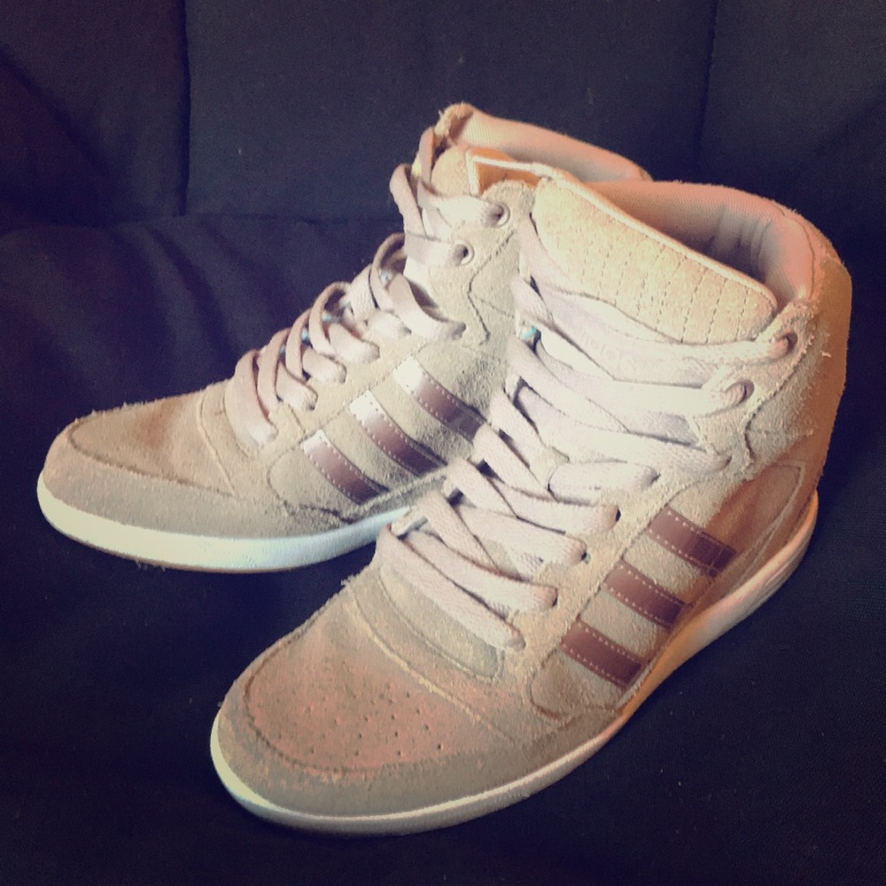 Adidas high top wedge sneakers size 7 1/2